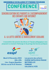 Lire la suite à propos de l’article Conférence de sensibilisation des parents aux écrans